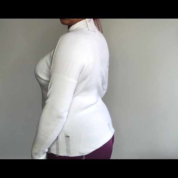 GUESS distressed off the shoulder sweater - Picture 3 of 4